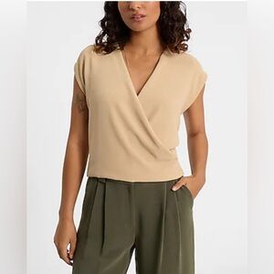 Express V-Neck Cap Sleeve Surplice Top